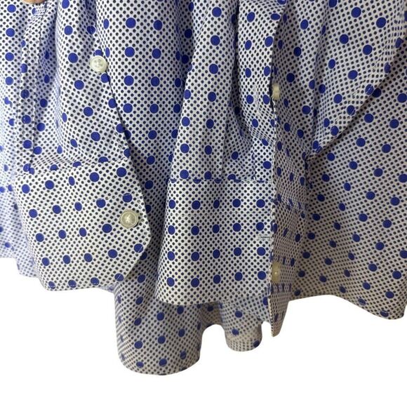 Antonio Cosentino Mens Slim Fit Dress Shirt Blue Polka Dot 100% Cotton Size 42/1 - Picture 5 of 5